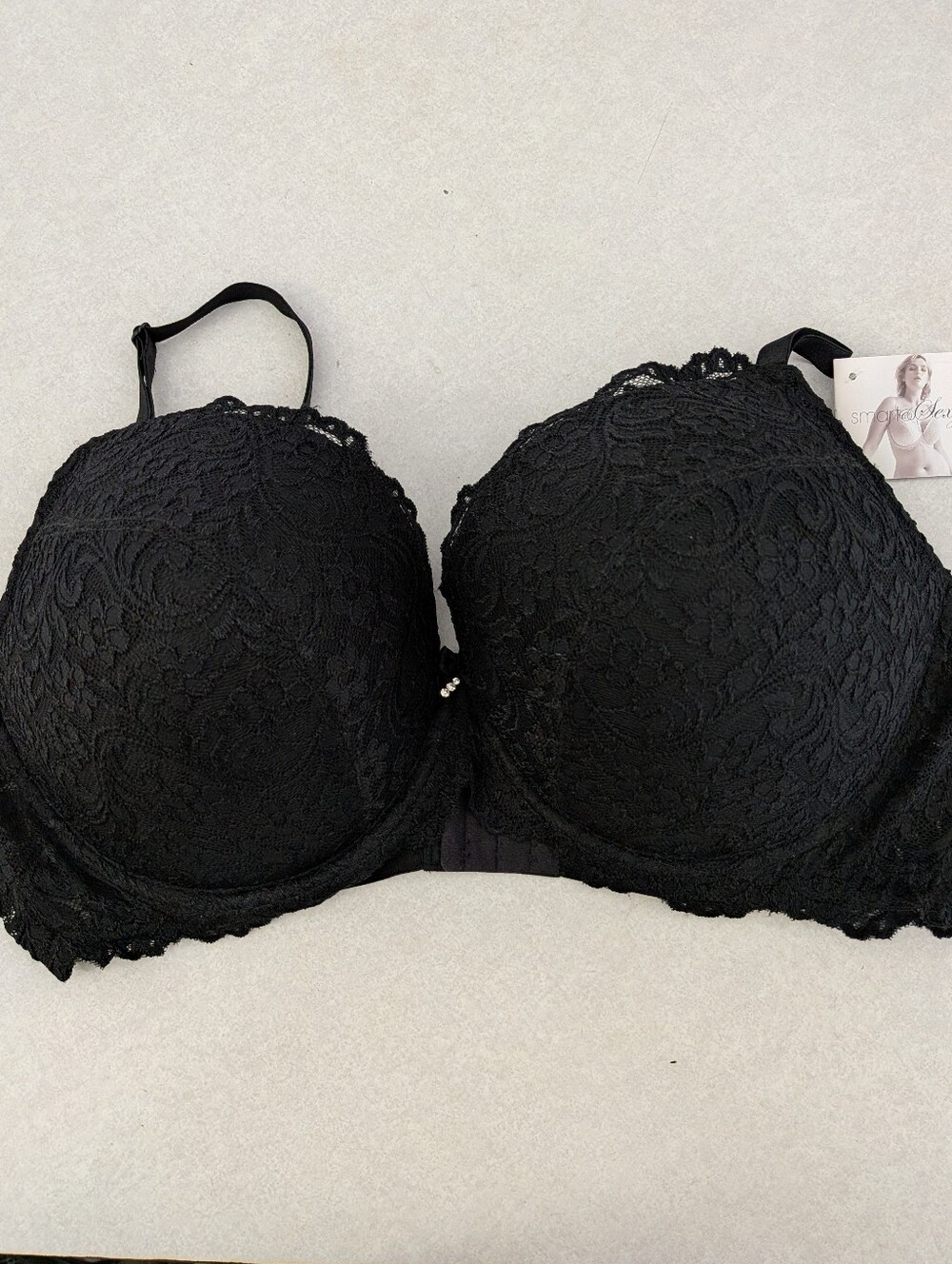Smart And sexy Women's BLACK Lace Padded Push Up Bra 42D New